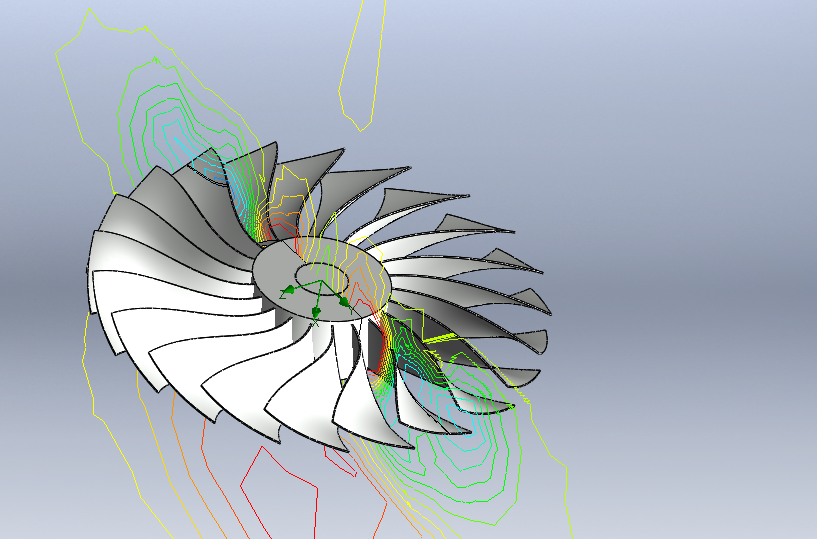 航空发动机的扇叶流体分析模拟3D模型SolidWorks三维设计图