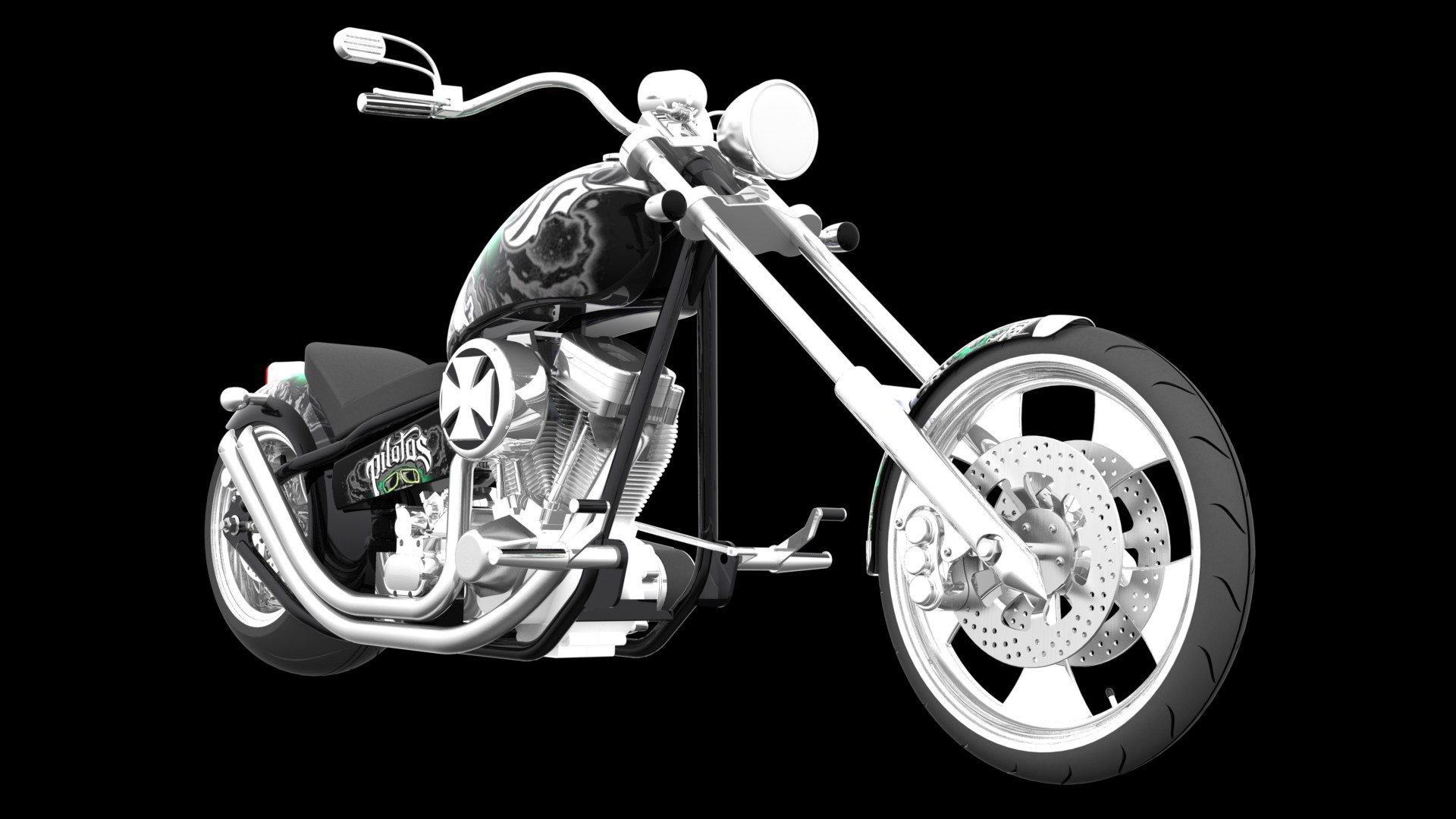 哈雷摩托 3D模型SolidWorks三维设计图