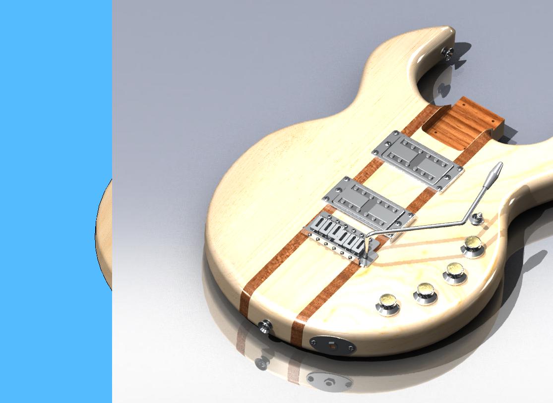 吉他 3D模型SolidWorks三维设计图