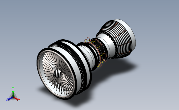 航模发动机3D模型SolidWorks三维设计图