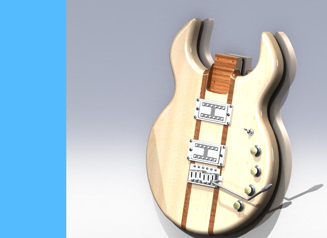 吉他 3D模型SolidWorks三维设计图