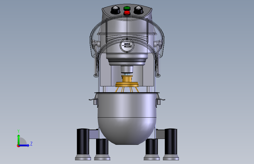 和面机3D模型SolidWorks三维设计图