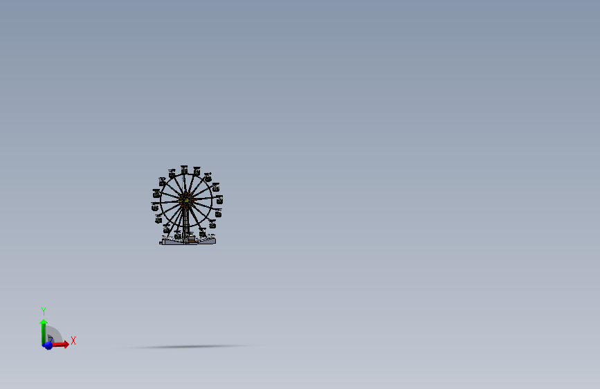 花篮式观览车 3D模型SolidWorks三维设计图