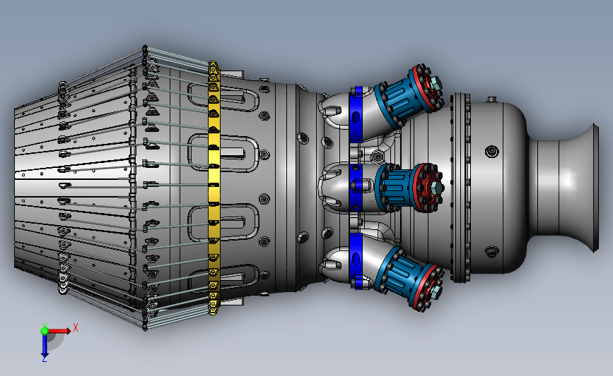航空发动机(飞机涡轮发动机) 3D模型SolidWorks三维设计图
