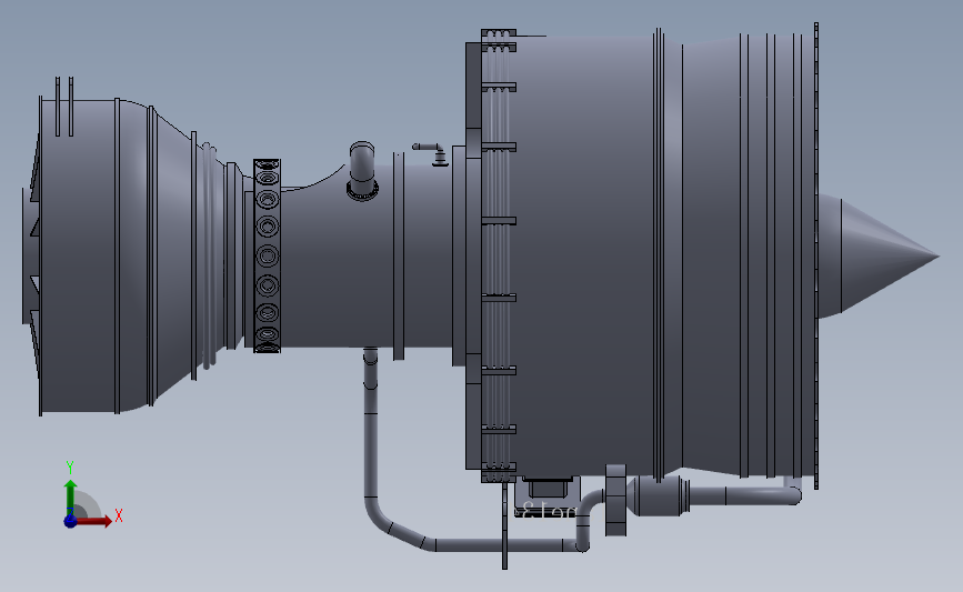 航空发动机的扇叶流体分析模拟3D模型SolidWorks三维设计图