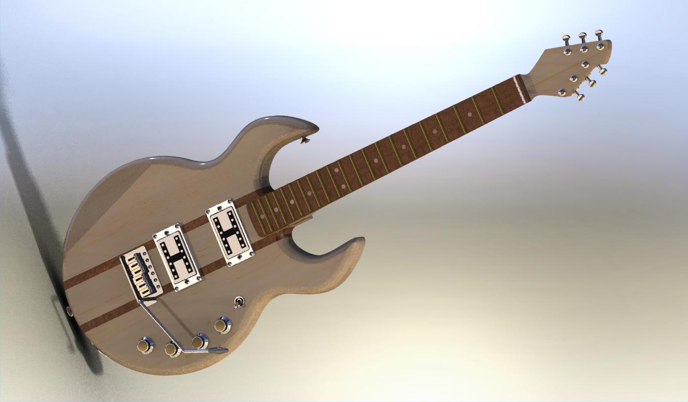 吉他 3D模型SolidWorks三维设计图