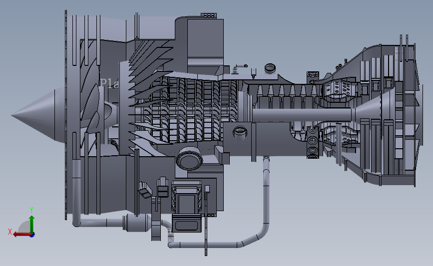 航空发动机的扇叶流体分析模拟3D模型SolidWorks三维设计图