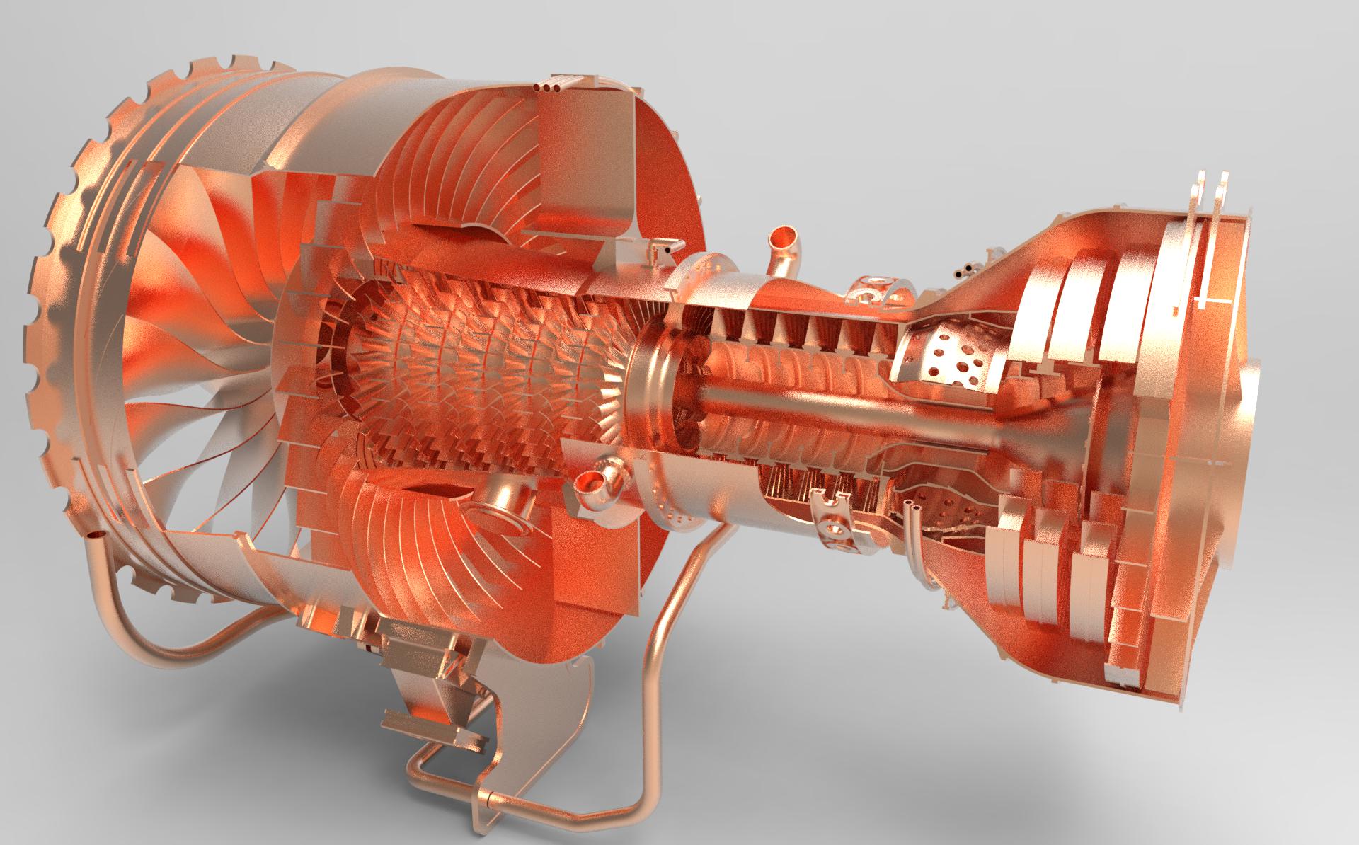 航空发动机的扇叶流体分析模拟3D模型SolidWorks三维设计图