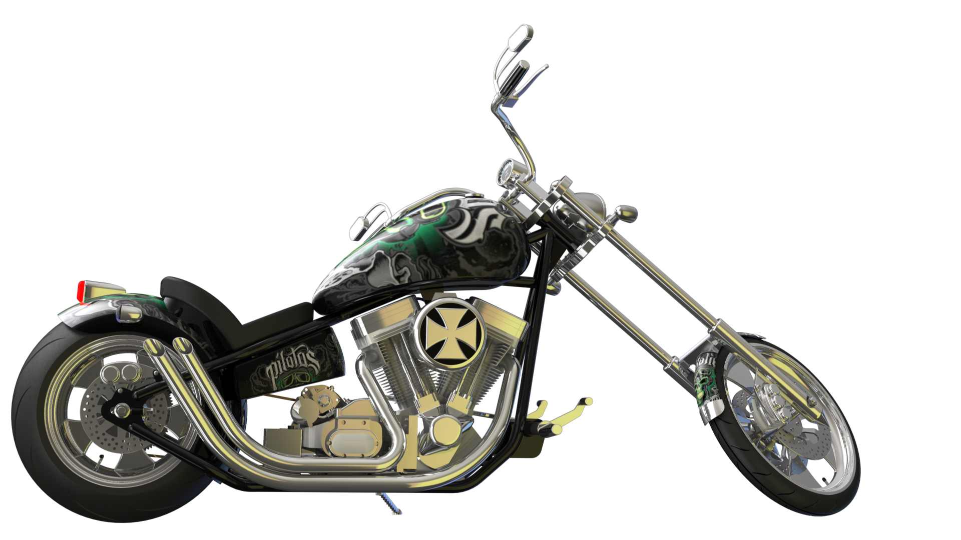 哈雷摩托 3D模型SolidWorks三维设计图