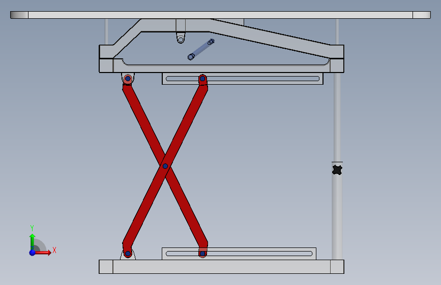 工作台高度调整机构 3D模型SolidWorks三维设计图