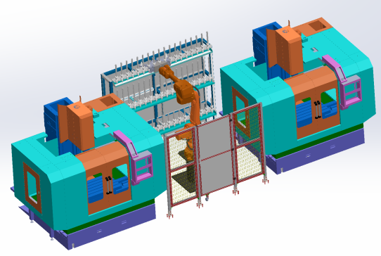 2台加工中心自动更换刀具系统
