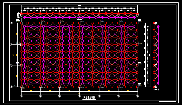 26.6mX48m会议室网架结构施工图