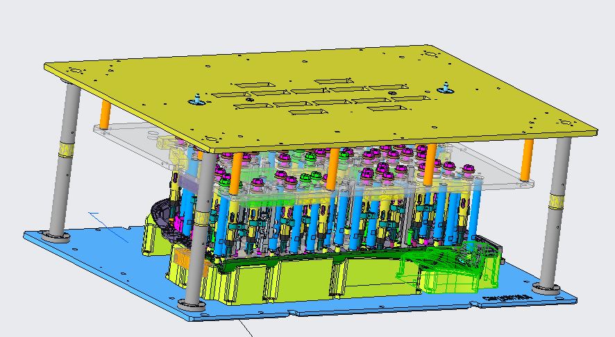 汽车左前车门内护板热熔铆焊模具