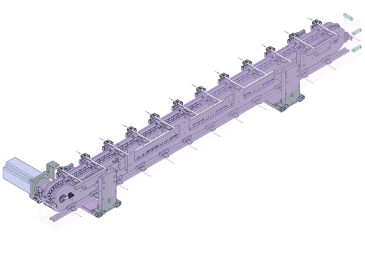 带载具的链条式等分自动回流机构