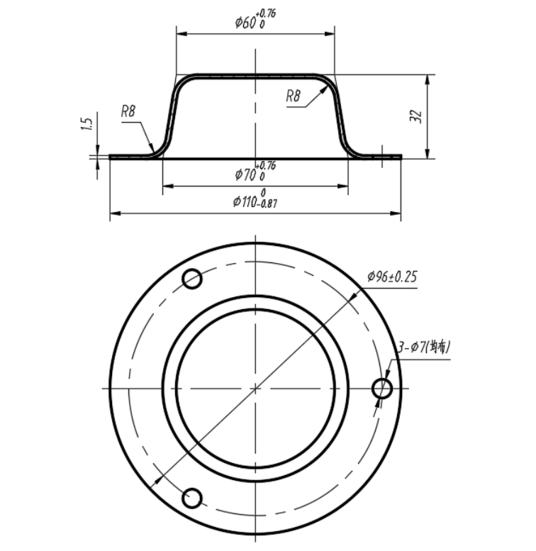 拖车轴端盖冲压复合模冲压模具设计