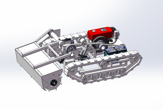 履带自走式除草机设计 割草机含三维SW模型+CAD图纸+说明+3d建模