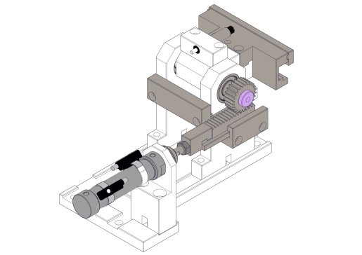 基于齿轮齿条的产品换向机构