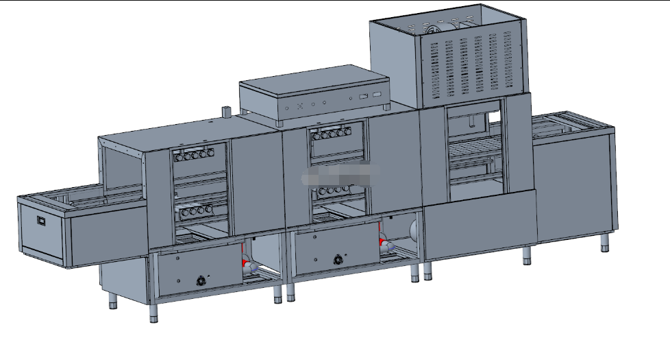 4.9米双杠双漂洗长龙式洗碗机(含清单)--1805901-1500