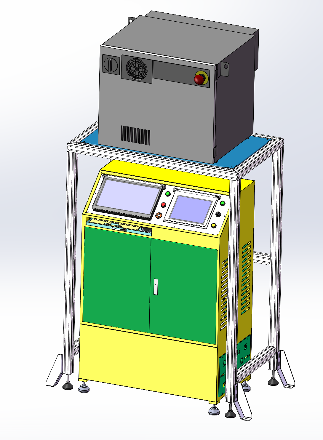 发那科机器人控制柜与电控柜装配图