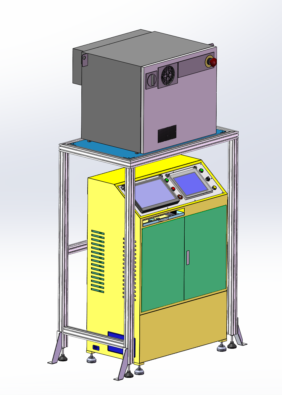 发那科机器人控制柜与电控柜装配图