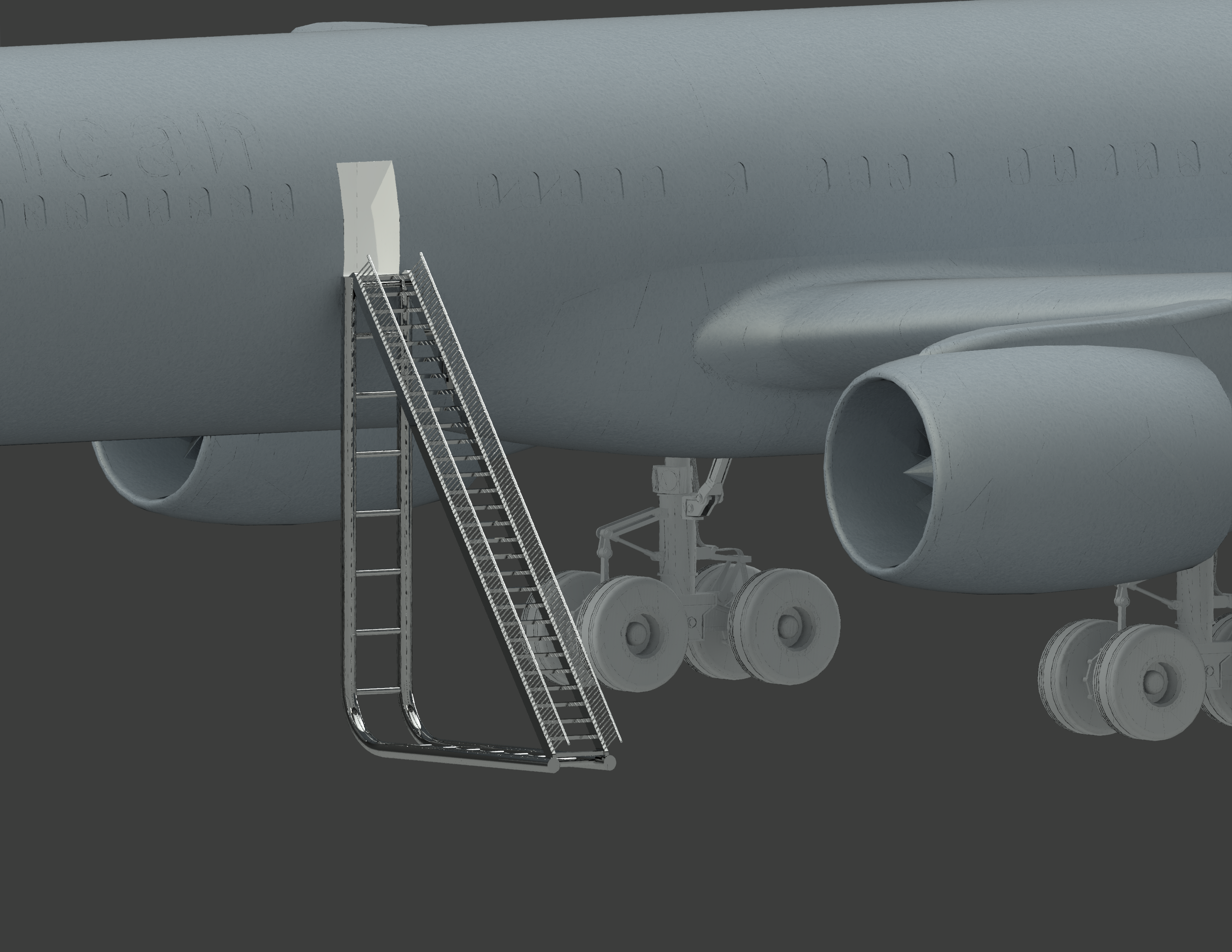 波音757客机开舱门带楼梯