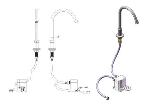 新型脚踏式水龙头（不是简单的模型）