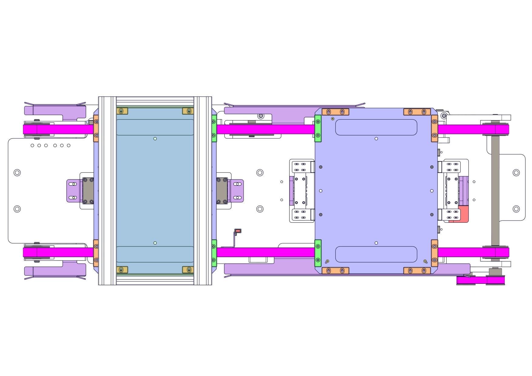 基于双列皮带机的升降料框送料机构