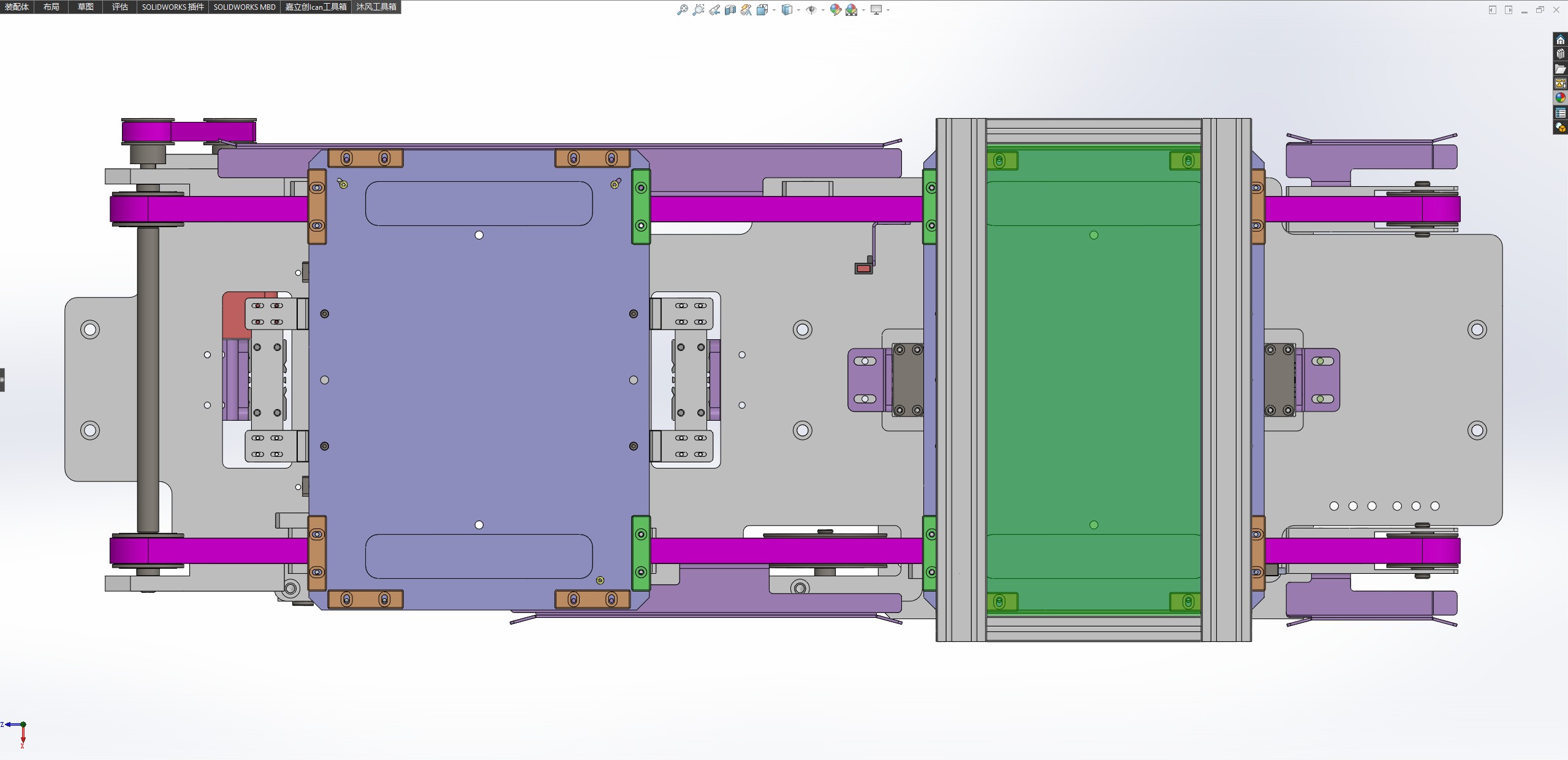 基于双列皮带机的升降料框送料机构