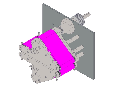 对夹皮带输送机构