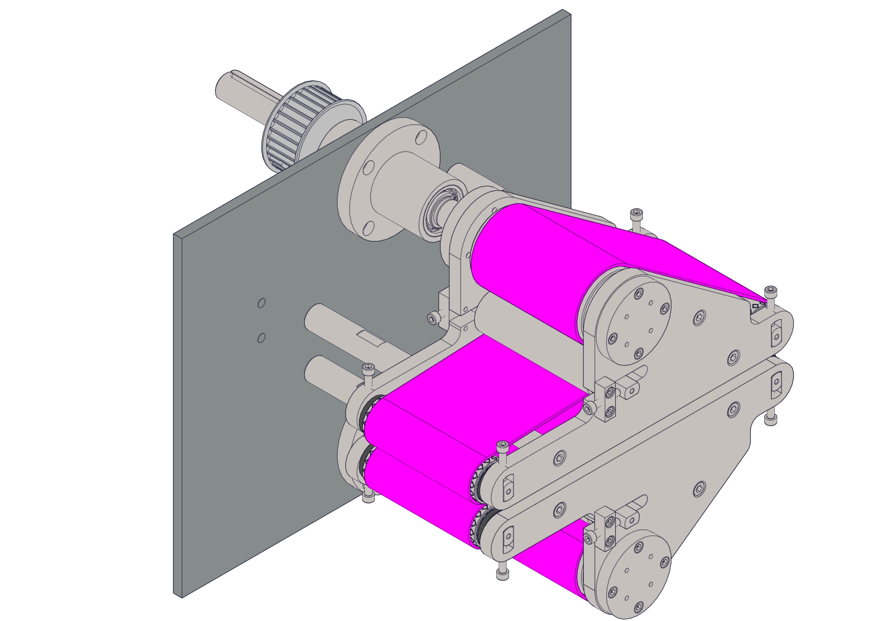 对夹皮带输送机构