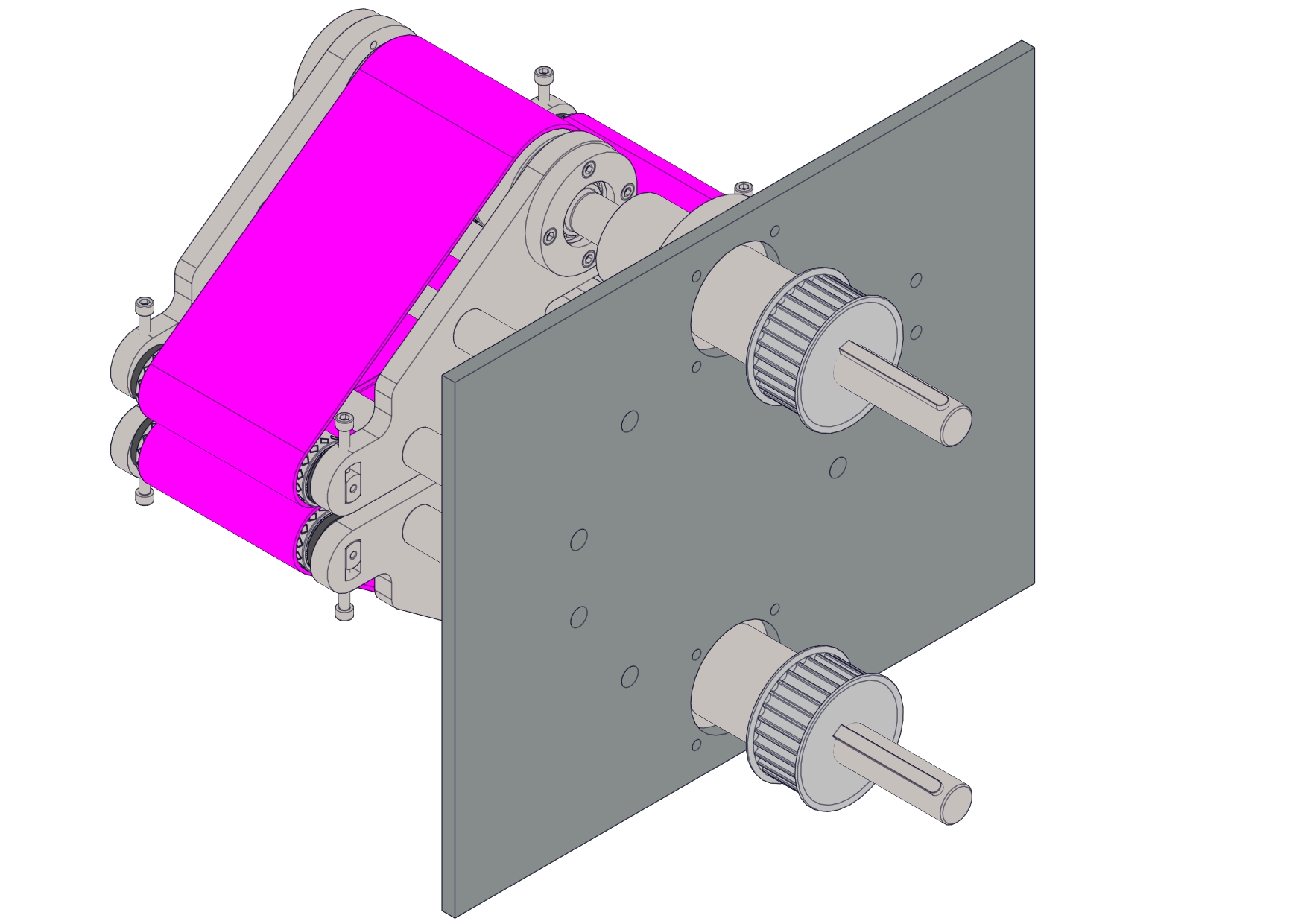 对夹皮带输送机构
