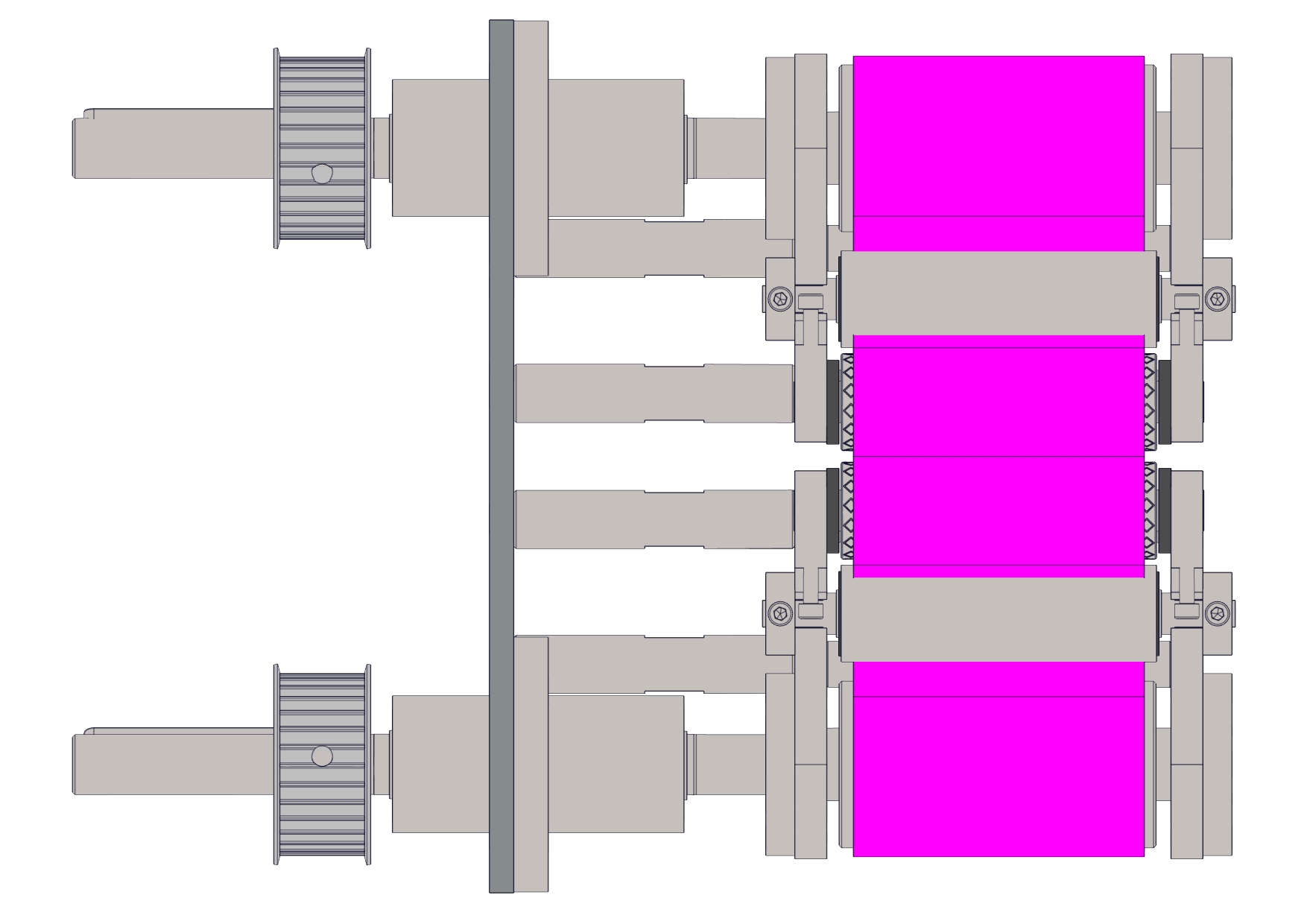 对夹皮带输送机构