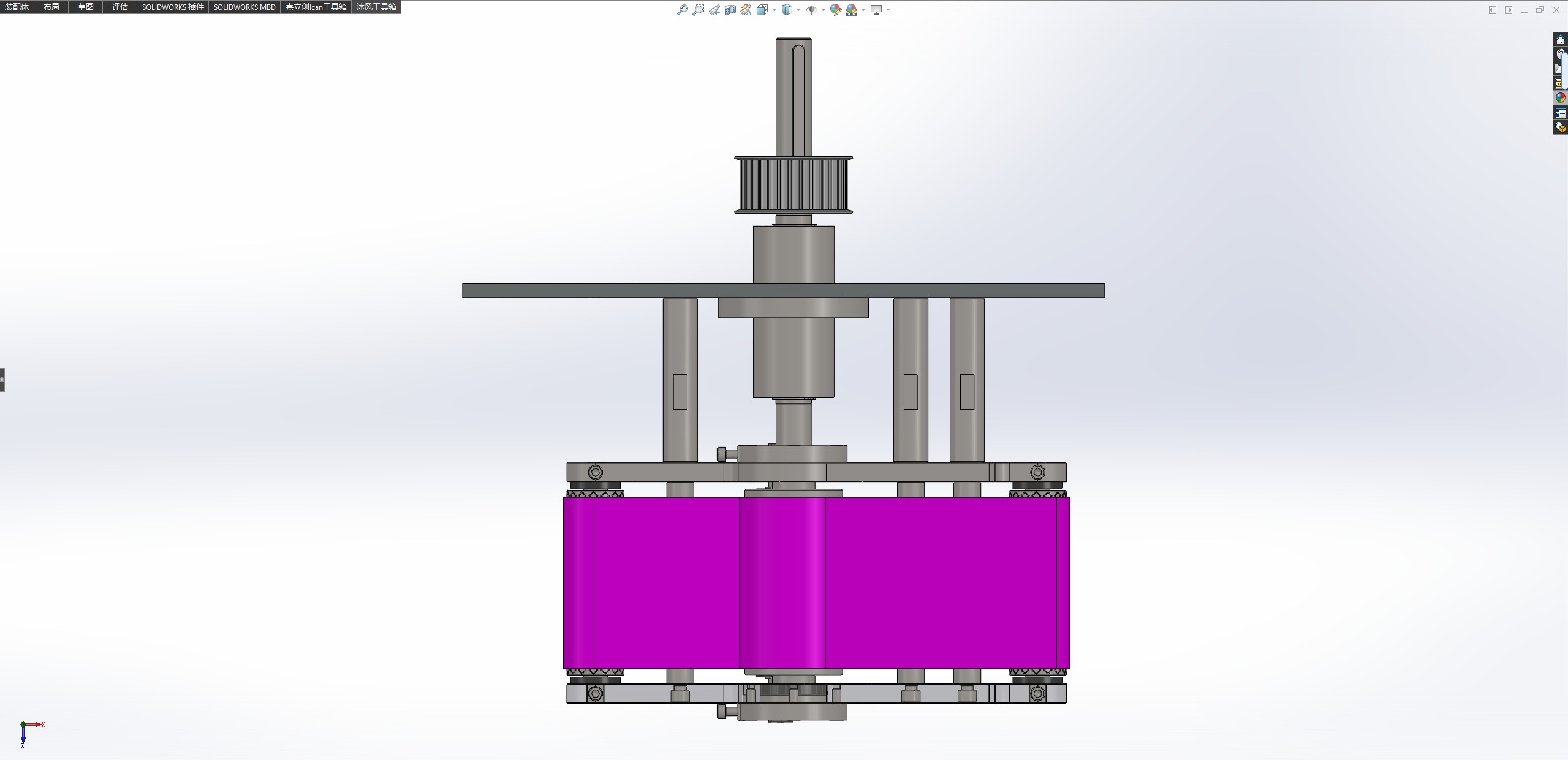 对夹皮带输送机构