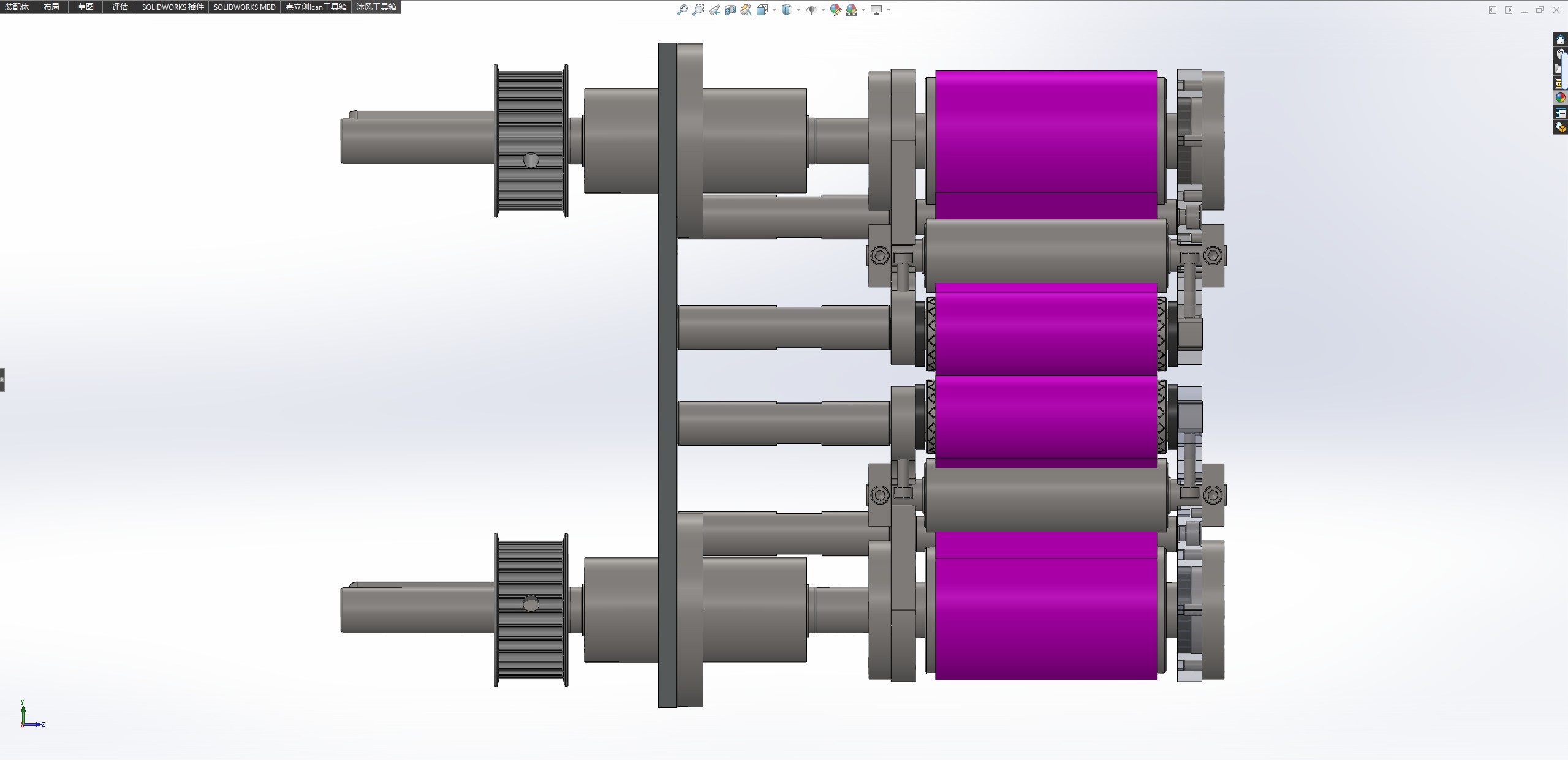 对夹皮带输送机构