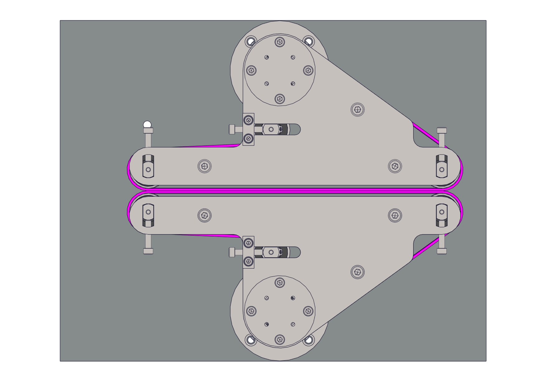 对夹皮带输送机构