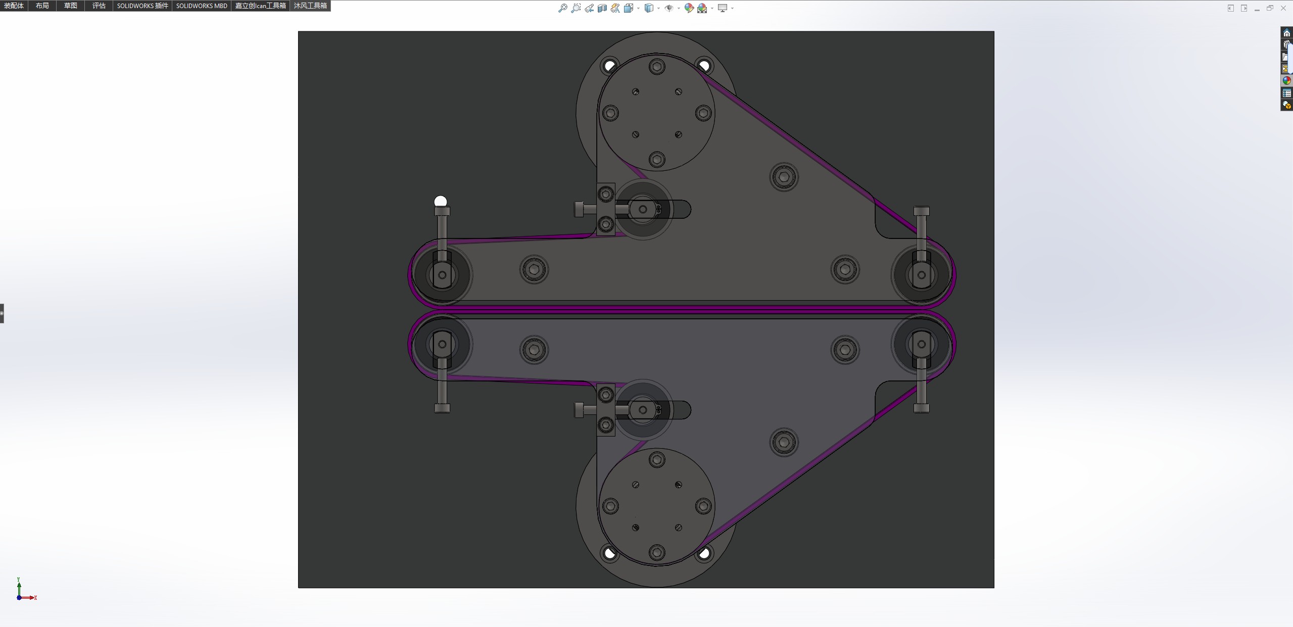 对夹皮带输送机构