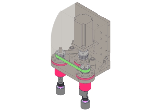 基于同步带传动的多轴同步旋转机构