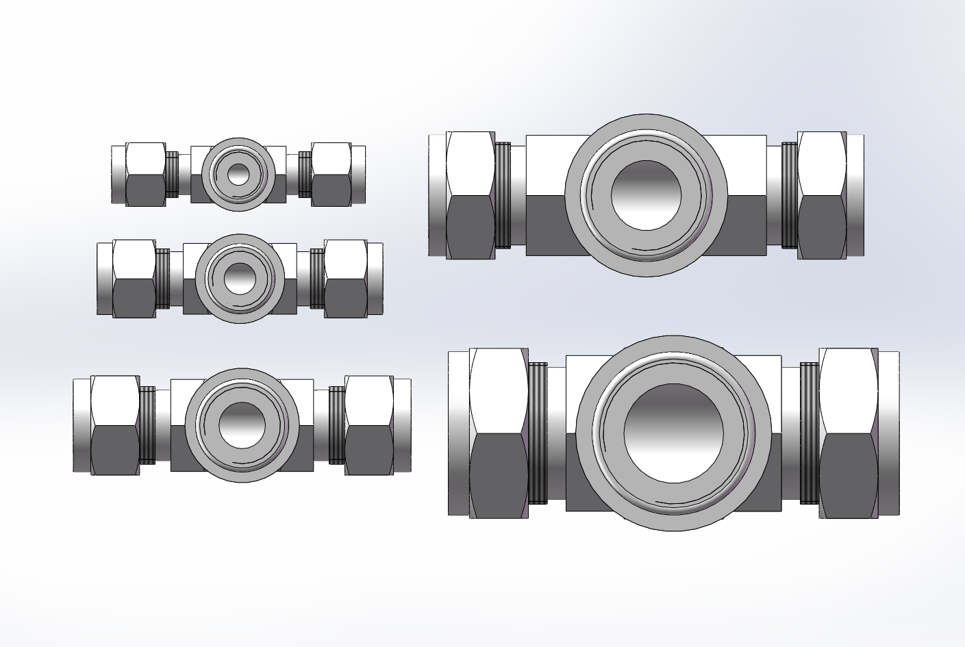5款BTS型卡套式至SAE接头支管三通