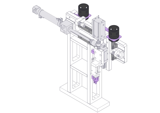 使用波纹管的气动三轴移载机构