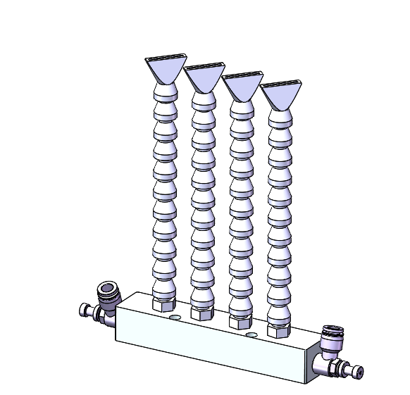 竹节管(蛇形管)吹气组件
