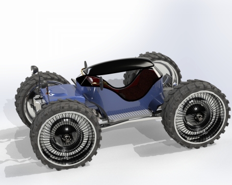 创意小汽车卡丁车沙滩车3D装配模型可3D打印