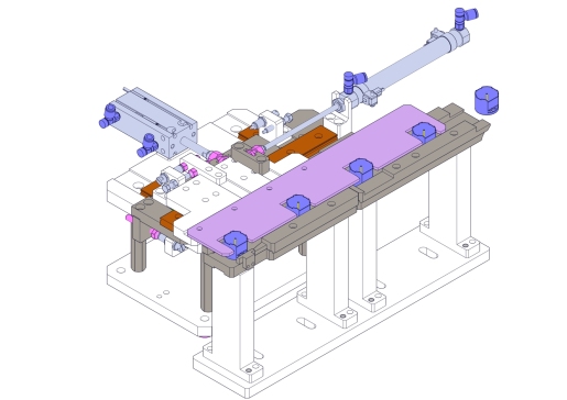 基于气缸的拨叉步进机构