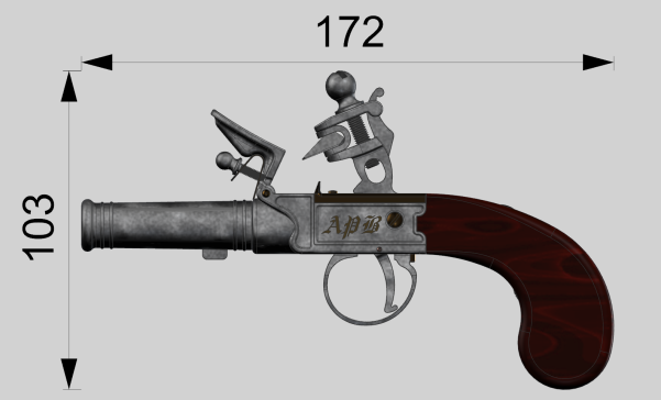 C1790安妮女王袖珍口袋燧发枪