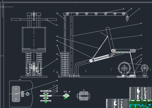 多功能健身器材设计（2D+3D+说明书）