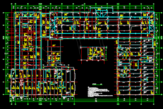 6层装配式框架办公楼建筑结构施工图纸