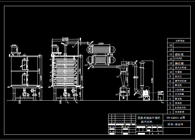 YR2200×14层圆盘式连续干燥机