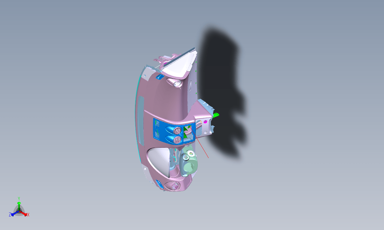 日产逍客汽车仪表板总成设计三维图纸