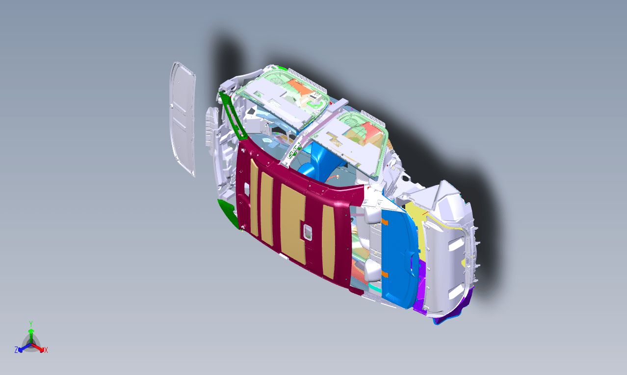 众泰Z300汽车内饰件总成设计三维图纸