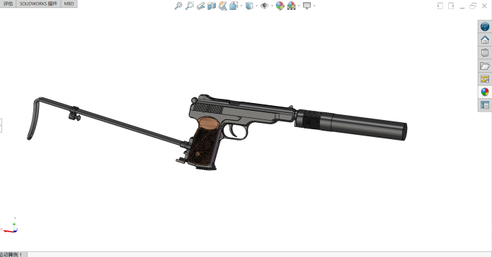 APS冲锋手枪消音版模型