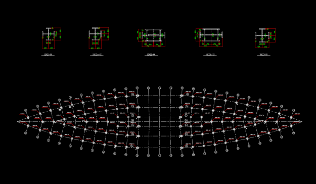 单层钢结构桁架地下室结构施工图